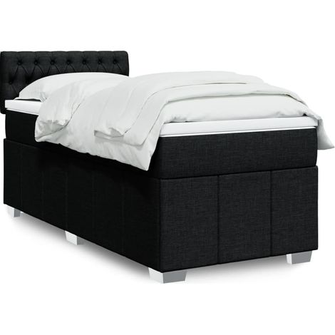Boxspringbett mit Matratze Schwarz 80x200 cm Stoff (1/5)