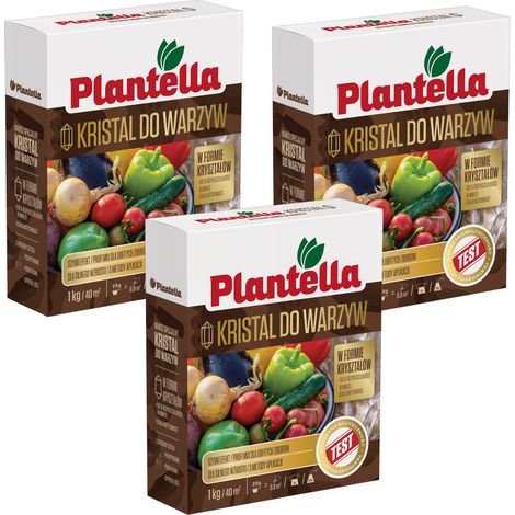 Fertilizante mineral PLANTELLA NPK para pimientos, pepinos y tomates, aplicación foliar, 1 kg x 3 (1/5)