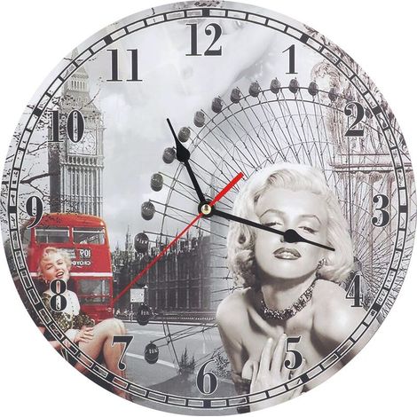 Horloge Murale Bois Antique Silencieuse 30cm Cadran Arabe Noir Design Rétro Élégant pour Salon Chambre Cuisine Bureau Déco (1/5)