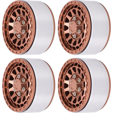 Jante en aluminium de 1,9 pouce Beadlock pour voitures radiocommandées 1/10, 1/12 et 1/14, couleur marron. (1/5)