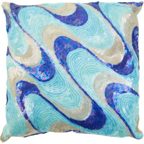 Premier Housewares Sequins Turquoise Cushion Comfortable Cushion With Sequin Detail Ideal For Living Room And Bedroom Decorative Sofa Cushions 13 x 40 x 40 (1/4)