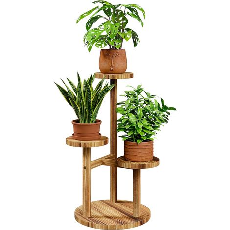 Étagère Plante à 3 Niveaux, Porte Plante Intérieur Extérieur, Support Plante, Meuble Plante pour Fleurs, Terrasse, Jardin, Balcon, Salon. (1/5)