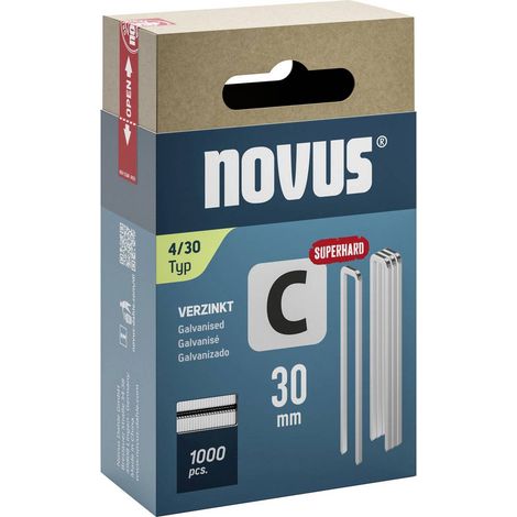 Novus Tools 042-0806 Graffette a dorso stretto tipo 4 1000 pz. Dimensioni (L x L) 30 mm x 6.1 mm (1/2)