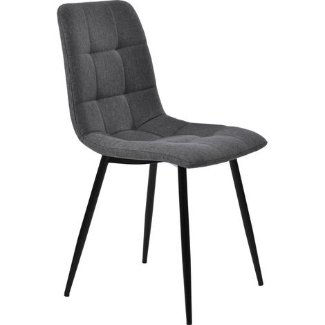 Conjunto de comedor de 5 piezas 120 x 70 cm con mesa negra y 4 sillas grises (1/5)