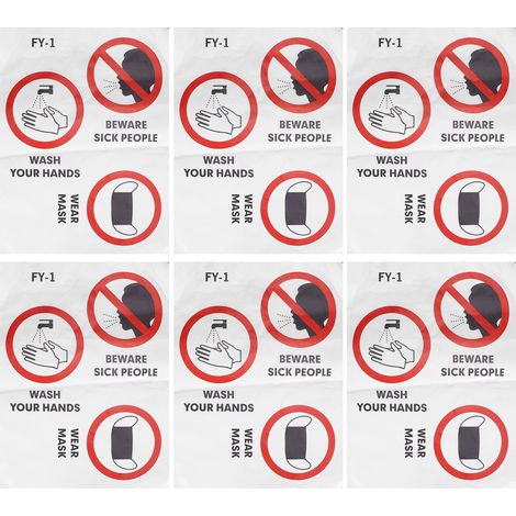 6PCS Autocollants Muralux Avertissement Multilingue pour Établissements Scolaires et Hospitaliers (1/5)