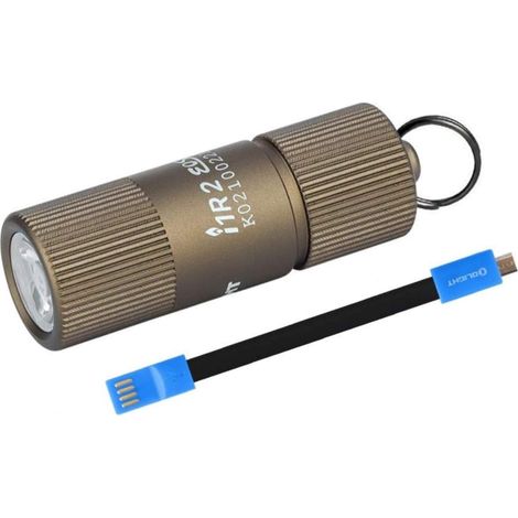 OLIGHT I1R II Mini Torcia LED da 150 Lumen Luce Portachiavi Ricaricabile Flshlight EOS Piccola Tascabile Impermeabile IPX8, per Campeggio, Escursionismo, con Cavo USB(Deserto) (1/5)