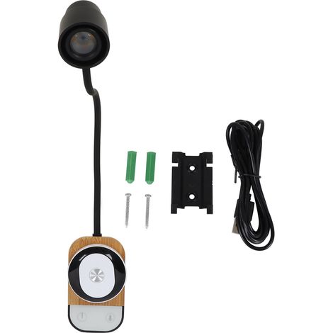 Liseuse LED Noir Protection des Yeux Rechargeable Télécommande Lampe Murale pour Chambre Chevet Dortoir (1/5)