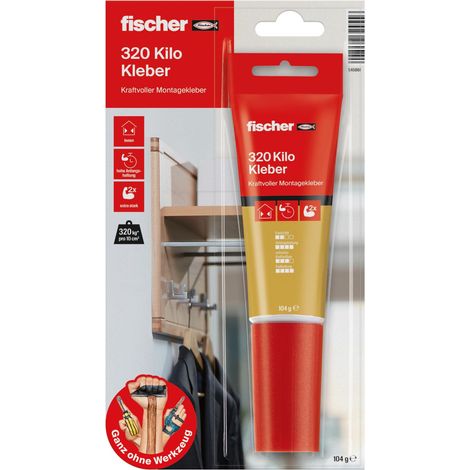 320 kg de colle 80 ml, colle de montage blanche, colle super forte, maintien stable pour presque tous les matériaux, tube pratique avec pointe à joints, utilisation sans outils (1/5)