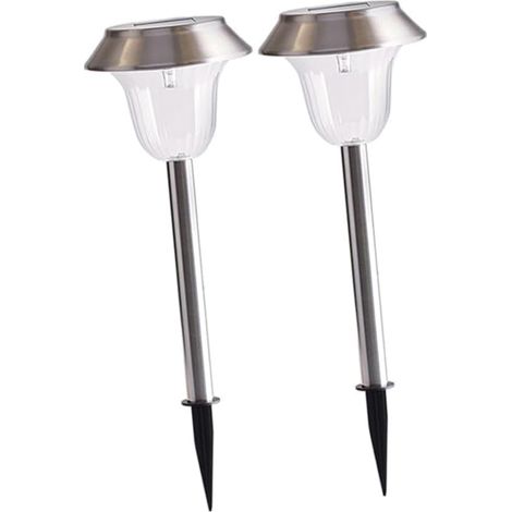 4 pièces Lampe Solaire Jardin LED Acier Inoxydable Lampe de Pelouse Étanche Éclairage Extérieur Décoratif pour Allée Balcon Gazon (1/5)