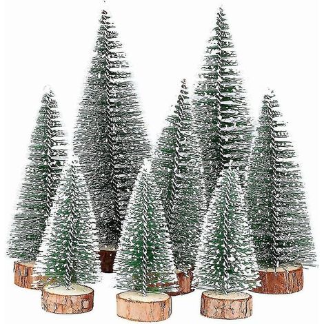 Lot de 8 mini sapins de Noël artificiels de 3 tailles différentes, sapins verts miniatures, petits sapins de Noël (1/5)
