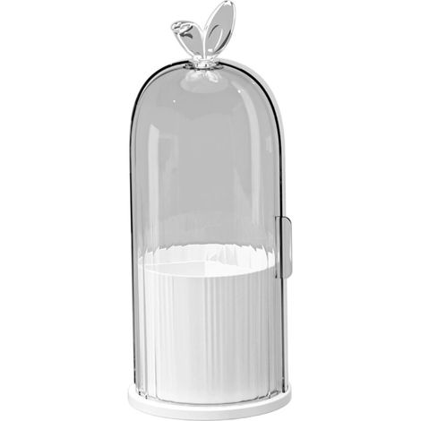 Porte-brosses à dents avec couvercle, boîte de rangement de salle de bain transparente pivotante à 360°, design multi-compartiments (1/5)