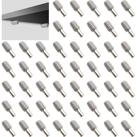 Taquet Etagere, CTRICALVER 5x20mm Métal Support Etagere Armoire, Support Tablette Verre,Taquets d'étagère avecmanchon antidérapant pour étagères murales armoires de cuisine armoire (50 pièces) (1/5)