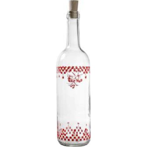 Bouteille verre damier rouge 75cl Côté Table