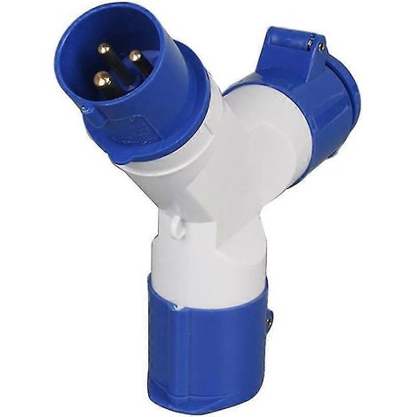 Adaptateur répartiteur de branchement électrique 16a pour caravanes de camping (prise simple vers prise double/triple), (1/5)