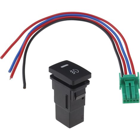 Voiture Avant Antibrouillard Interrupteur Câblage 4 Broches LED Lumière Jaune Remplacement Compatible avec Corolla Camry DC 12V Interrupteur à Bouton-Poussoir (1/5)