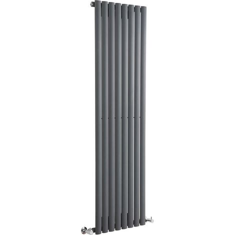 Hudson Reed – Radiateur vertical anthracite 160 x 47,2 cm – Acier léger recyclable – Puissance 1122W – Chauffe rapide pour chauffage central (1/5)