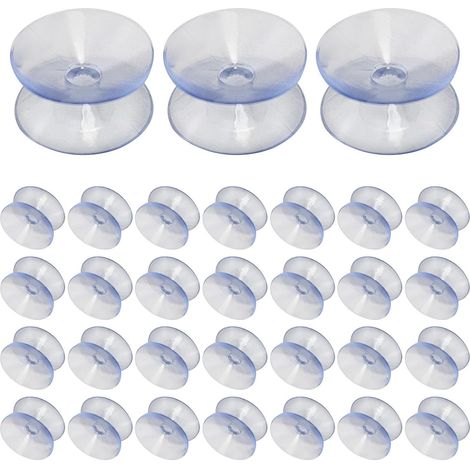 50 ventouses transparentes double face en silicone de 20 mm, (1/5)