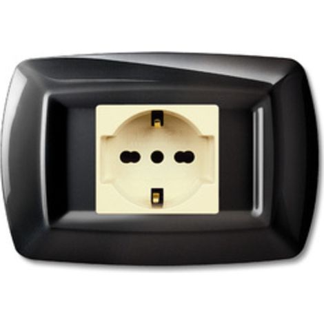 TONDO PLACCA MAGIC PLAST 1P SCHUKO NERO Q.TA 10