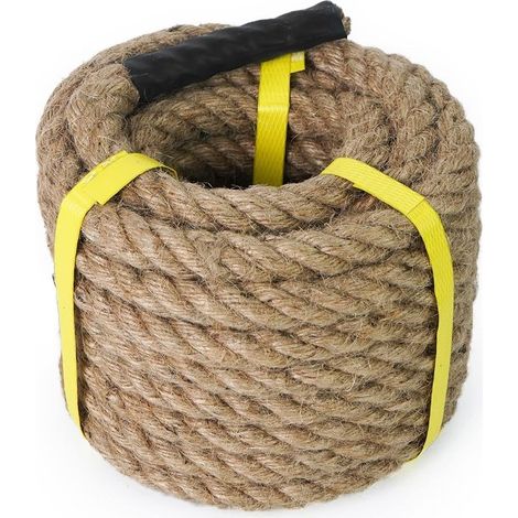 (8M 14mm)Corde en Jute 14/16/ 20/25/ 30/40/50mm,8/15/30M Corde en Chanvre Torsadée Épaisse en Fibres Naturelles pour Jardin Décoration,Grimper Sport DIY (1/5)