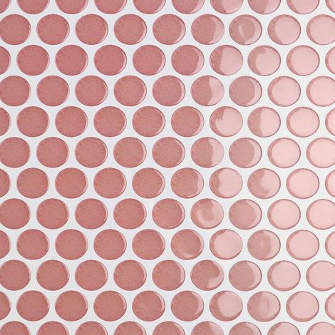 Adhesive pour Cuisine Rose Mosaique Carrelage Rond 4 Pièces Dalle PVC Adhesive Murale Autocollant Rose Carrelage Adhesif Mural Salle de Bain Stickers Carrelage Cheminee 30.5 x 30.5cm (1/5)