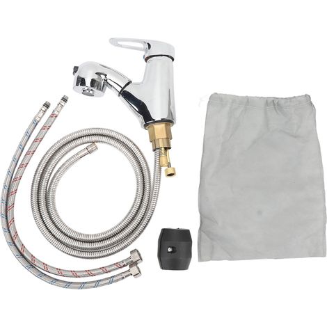 Robinet d'évier avec pulvérisateur extractible, double débit, placage multicouche, tuyau de 1.8M, cuisine pour camping-car et camping-car. (1/4)