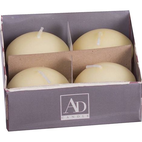 Set 4 Candele Galleggianti Vasca Piscina Avorio 4 x h. 3,5 cm