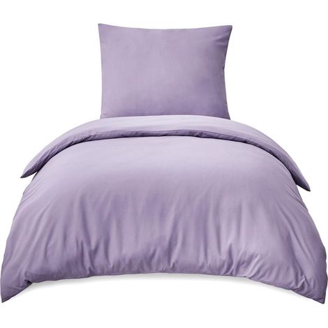 Bettwäsche Mikrofaser OekoTEX 08 Lavendel 2Teilig 155x220 cm 80x80 cm (1/5)