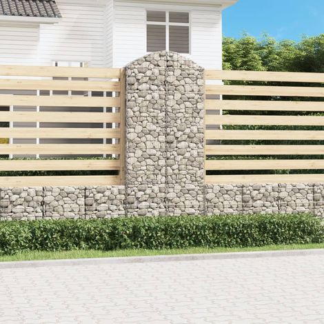 Gabion à arc élevé 100x30x220/240 cm Fer galvanisé