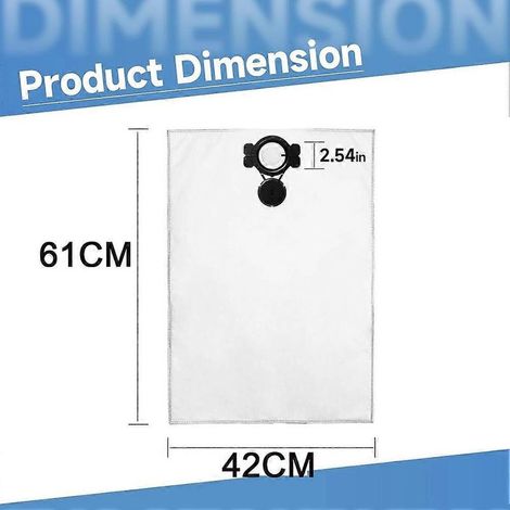 Sacs filtrants W107418353 pour aspirateur eau et poussière Makita modèle VC4210L, sacs de rechange grande capacité