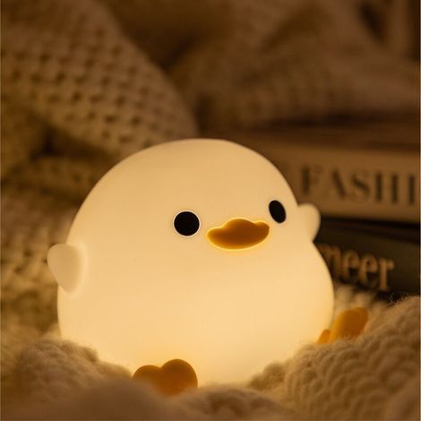 Dodo Duck Veilleuse, Lampe Canard Mignon, Veilleuse en Silicone à Intensité Variable, Lampe de Chevet LED Rechargeable avec Minuterie de 20 Minutes (1/5)