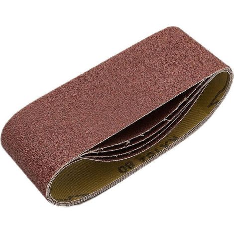 Lot de 5 bandes abrasives mixtes pour ponceuse électrique, outil de polissage en aluminium 75 mm x 457 mm ( ) (1/5)
