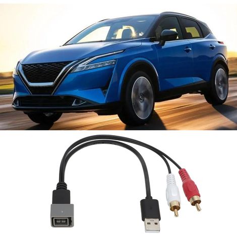 Câble USB/RCA mâle pour autoradio Nissan Qashqai Tenna (port gris) (1/5)
