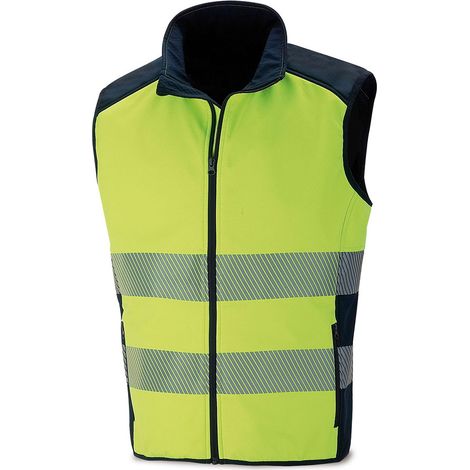 Gilet Softshell Haute Visibilité, Jaune Fluo, Taille M