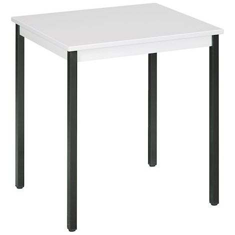 Table multi-usages gris clair L 70 x P 60 cm - Éco - piétement noir - Maxiburo
