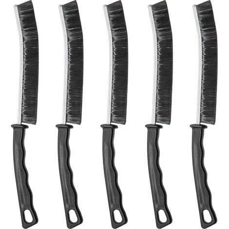 Lot de 5 mini têtes de brosse motorisées de rechange pour salle de bain, brosse à poils durs pour le nettoyage, brosse multifonctionnelle pour stores, plinthes, ventilateurs, fenêtres ou portes (1/5)