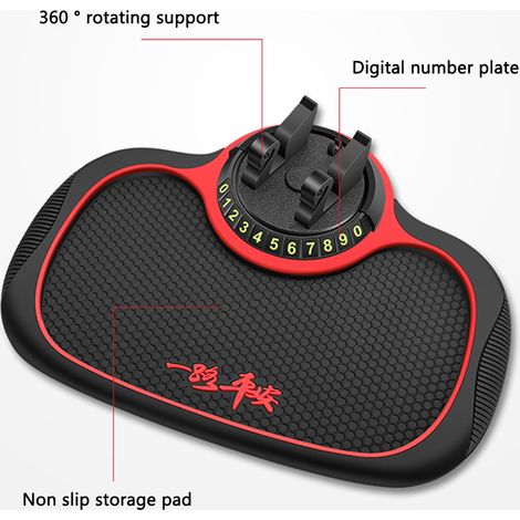 Rutschfeste Autohalterung für Handys, 360° drehbare Armaturenbretthalterung, rutschfeste Gummimatte für Smartphone, Brille und Schlüssel (1/4)