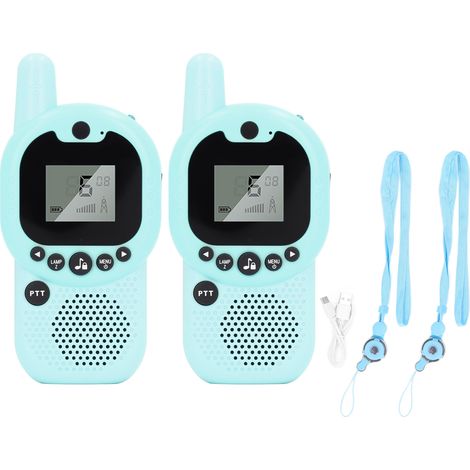 Mini talkies-walkies Bluetooth sans fil pour enfants en ABS bleu, jouets durables, lot de 2 (1/5)