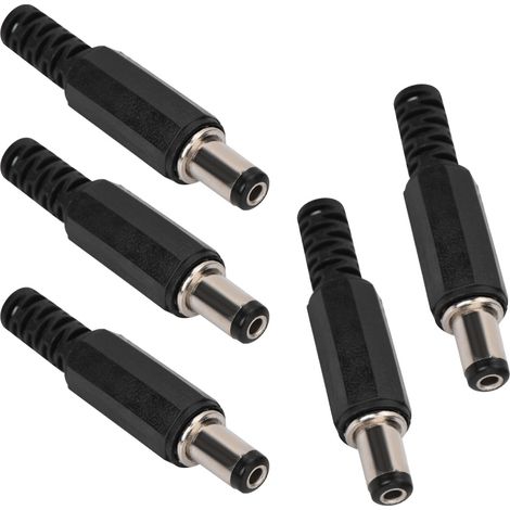 5-teiliger 2,1 x 5,5 mm DC-Stecker (männlich), Koaxialadapter für Netzteil