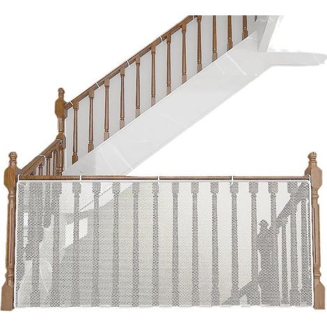3 m Kindersicherheitsnetz, Treppenschutznetz, Balkongeländer, Kindersicherheitsgeländer, Sicherheitsnetz für Zuhause (weiß)