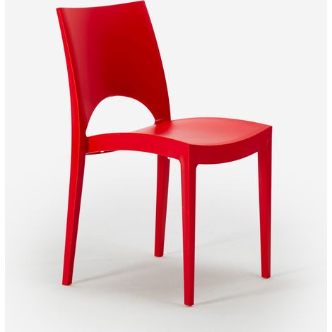Sedie Paris Grand Soleil per Cucina Casa Bar Polipropilene Impilabile - Rosso