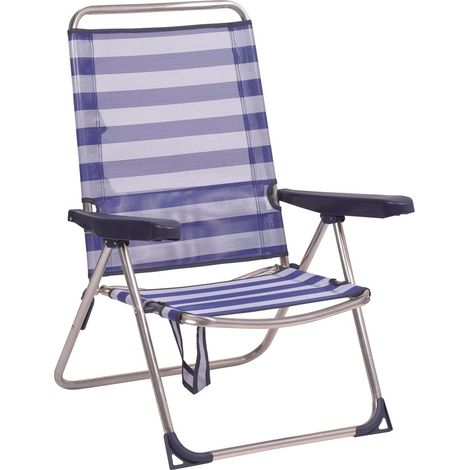 Silla Plegable Alco Marinero Azul marino Blanco Aluminio