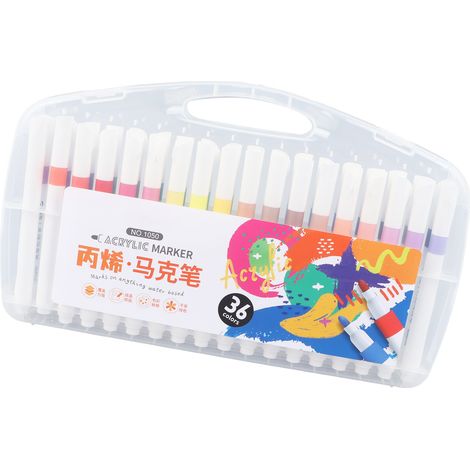 Ce lot de 36 marqueurs de peinture acrylique offre une riche palette de couleurs, sèche rapidement et assure une excellente couvrance. Ils conviennent à une utilisation sur des matériaux tels que le b (1/5)