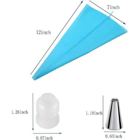 Sac à douille et set de douilles décoratives pour gâteaux et pâtisseries – y compris set de douilles pour glaçage de muffins – sac (1/5)