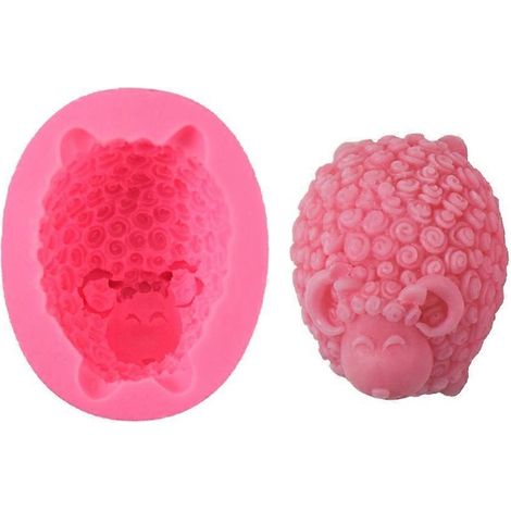 Moule à bougie en silicone 3D en forme d'animal - Mouton mignon pour la fabrication de bougies en résine (1/5)