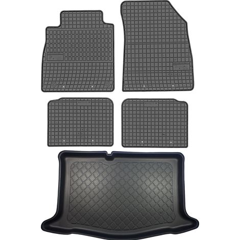 Nissan Micra V K14 Hatchback desde marzo de 2017. JUEGO: alfombrillas de goma para coche + alfombrilla para maletero. (1/5)