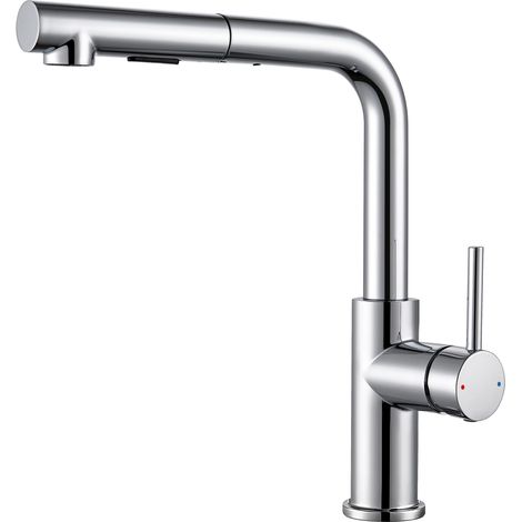 Sofetiy Max Ausziehbare Küchenarmatur – 2 Strahlarten, 360° drehbar Wasserhahn, Hochdruck Mischbatterie Küche, Chrom