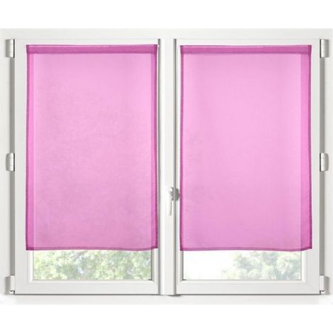 Paire de Rideaux Voile 70 x 200 cm Brise bise fuchsia (1/2)