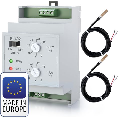 Elektrobock RJ402 Interruttore differenziale Temperatura, Grigio (1/5)