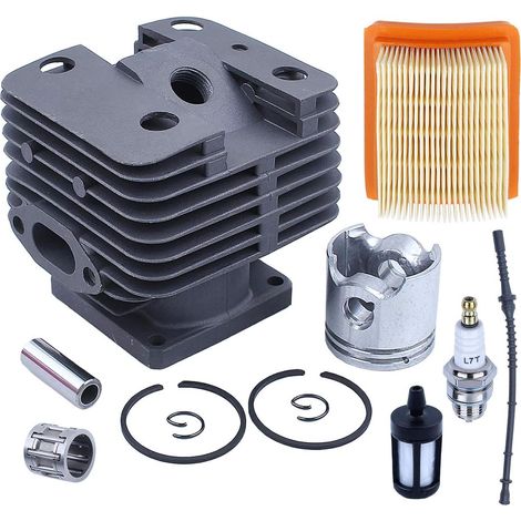 Adefol Kit cylindre et piston 35mm pour taille-haie Stihl FS120 FS200 FS250 avec roulement à aiguilles, tuyau d'essence, filtre à carburant, filtre à air, bougie (1/5)