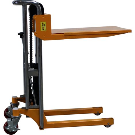 qteck Manuelle Minilifter Single 650mm Gabellänge 85-850mm Hubhöhe mit 400kg Hubkraft